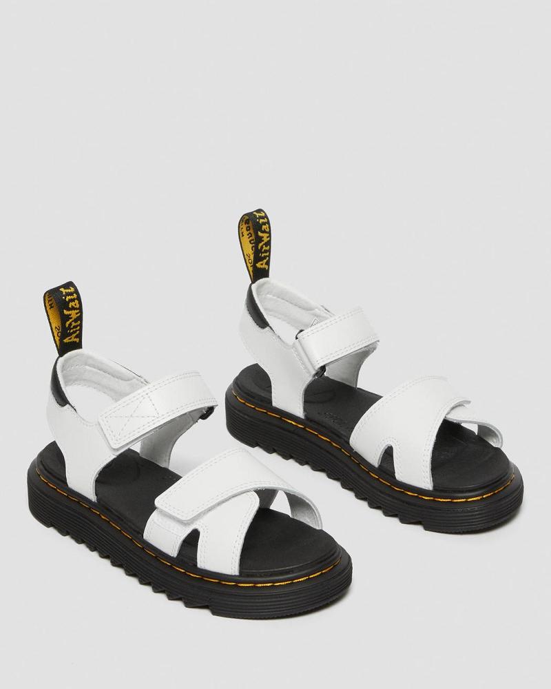 Sandalias Dr Martens Junior Vossie Cuero Niños Blancos | MX 103FDN